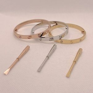 Titanium Steel Love Cuff Bracelet With Screw+Tool